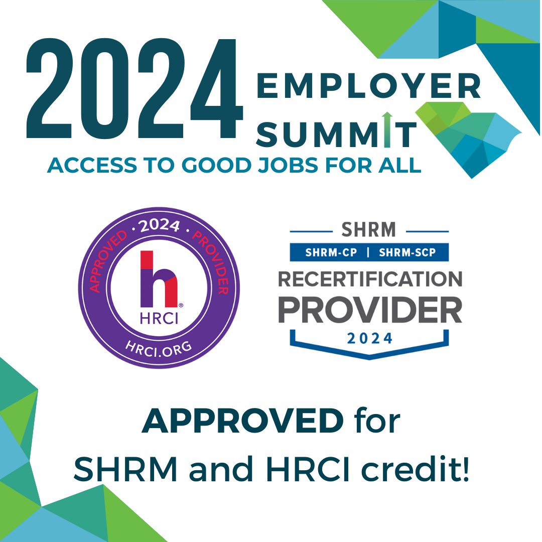 Graphic with 2024 summit logo and HRCI and SHRM certification logos with text reading, 'Approved for SHRM and HRCI credit!'