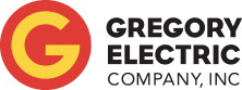 This image shows the logo of Gregory Electric Company, Inc. The logo consists of a large capital 'G'